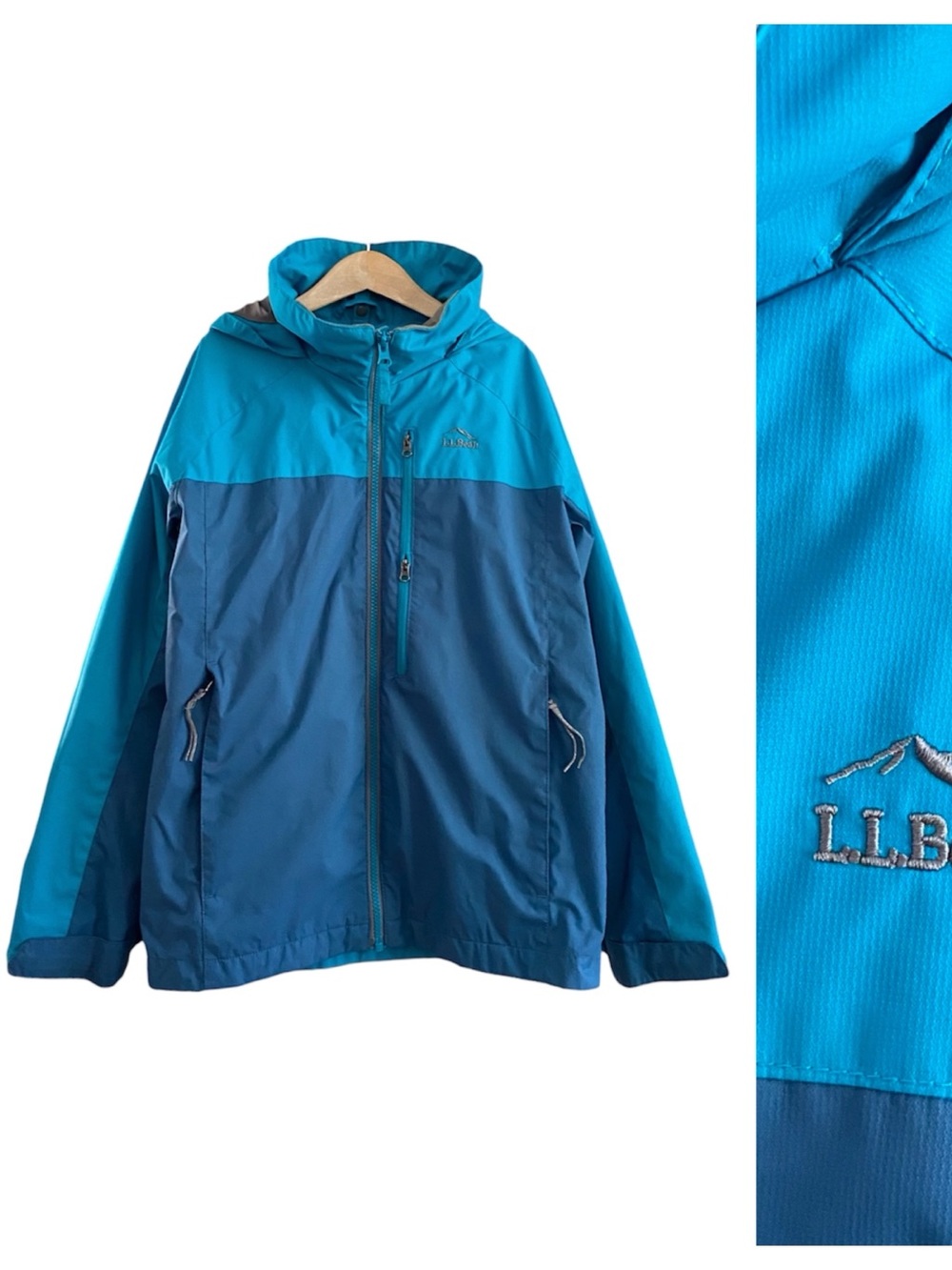 L.L. Bean Blue Outer Shell Waterproof Adventure Seeker Jacket Medium